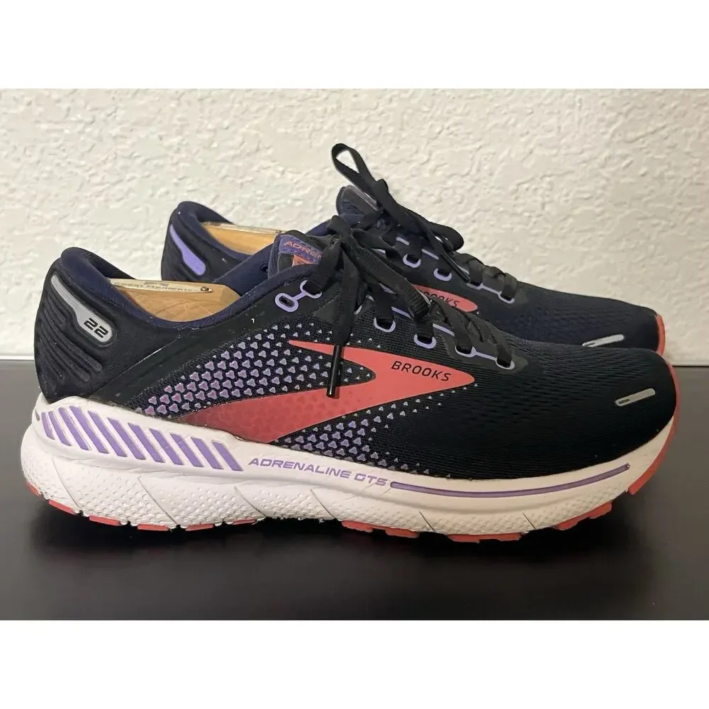 Brooks Adrenaline GTS 22 Black/Pink Running Shoes Sneakers Women's Size 8 B - Picture 2 of 10